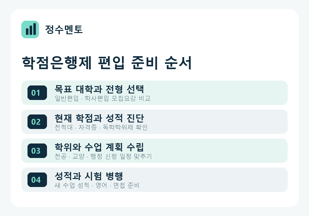 정수멘토 학점은행제 편입 준비 순서